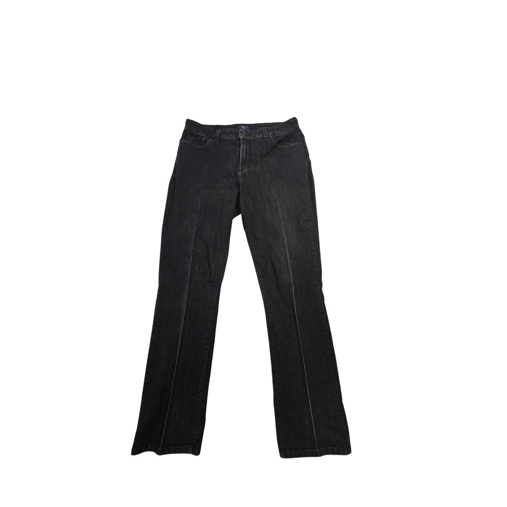 NYDJ Skinny Jeans Womens 14 Black Denim Rhinestone Back Pocket Made in USA